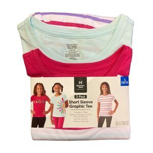 Member's Mark Girl's 3 Pack Short Sleeve Graphic Tee - Hello Sunshine